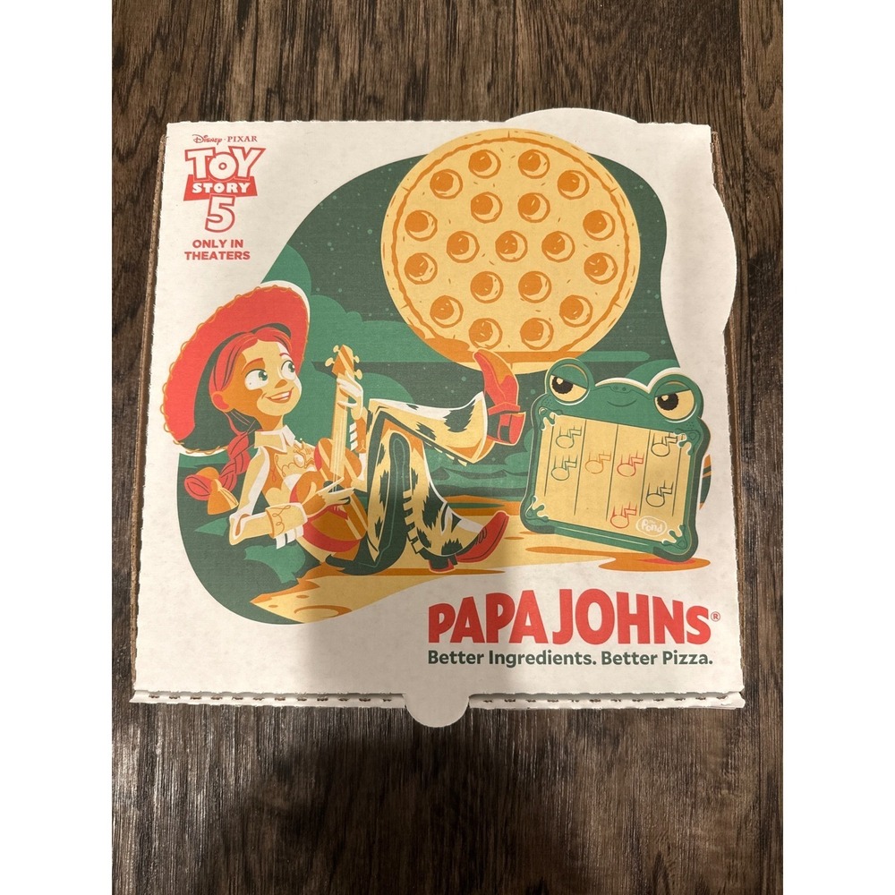 Toy Story 5 Papa Johns Pizza Box Disney Pixar Jessie Etch A Sketch Collectible